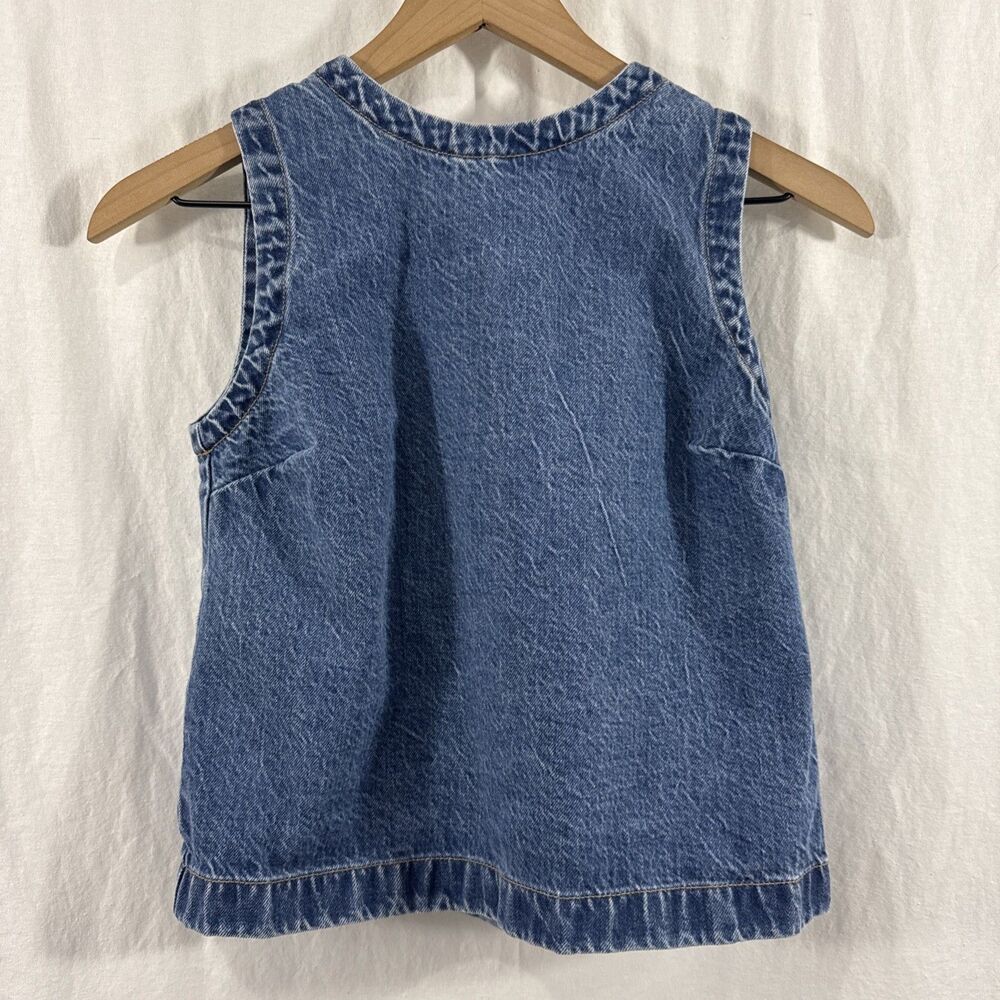 Abercrombie & Fitch Blue Denim Sleeveless Button Back Top Womens Sz XXS Western